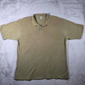Old Navy Polo Shirt Mens XXL Khaki Olive Green Pique Cotton Short Sleeve Casual